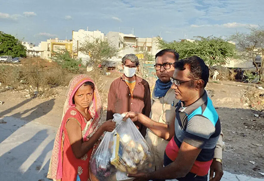 Food donation and essentials to the underprivileged during COVID-19 lockdown